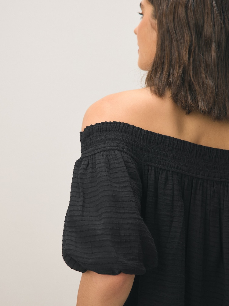Black Bandeau Crinkle Textured Mini Dress - Image 2 of 4