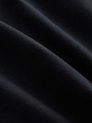 Black 100% Cotton Puff Sleeve Tie Front Mini Dress - Image 3 of 3