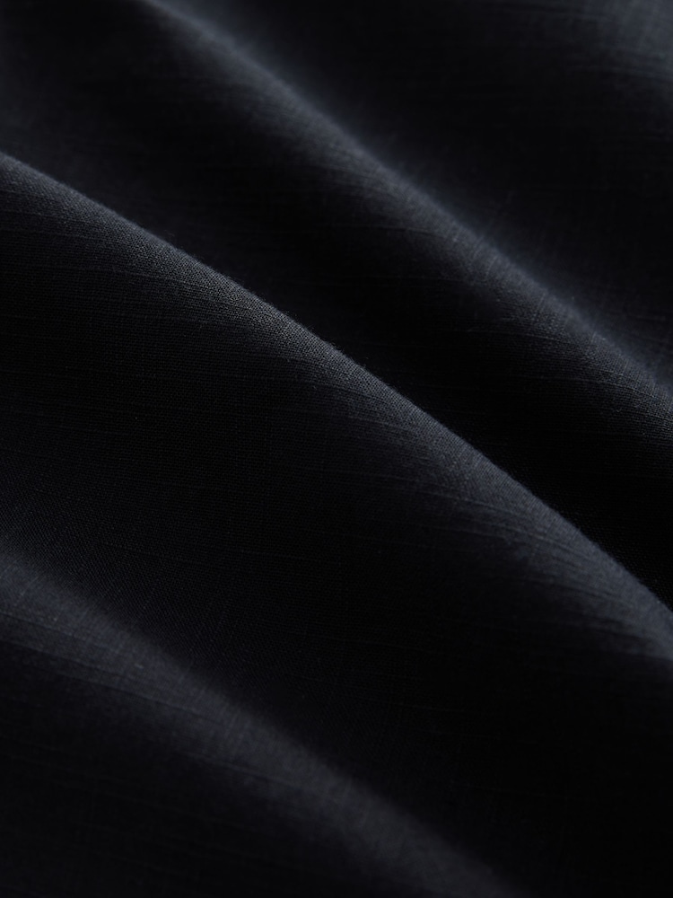 Black 100% Cotton Puff Sleeve Tie Front Mini Dress - Image 3 of 3