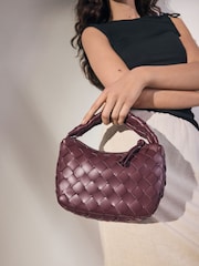 Burgundy Red Weave Cross-Body Bag - Image 1 of 1
