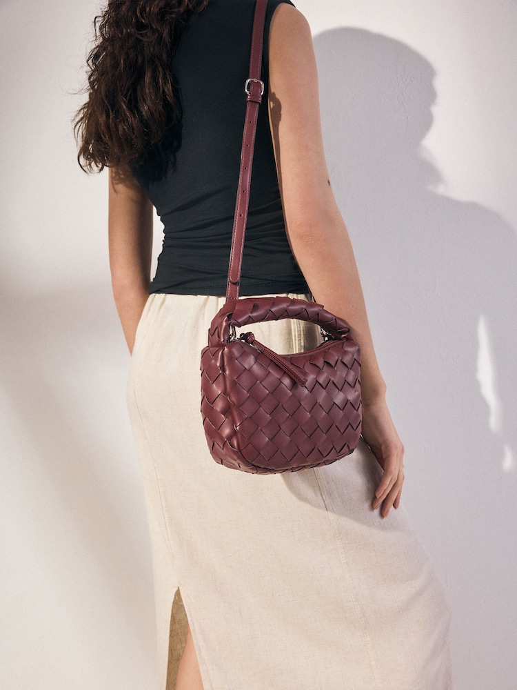 Rojo burdeos - Raffia Effect Hand Held Bag - Imagen 2 de 9 Rojo burdeos - Raffia Effect Hand Held Bag - Imagen 2 de 9