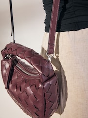 Burgundy Red Raffia Effect Hand Held Bag - Image 4 of 9