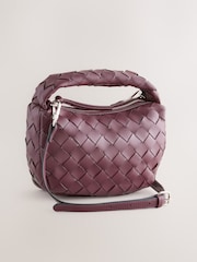 Burgundy Red Raffia Effect Hand Held Bag - Image 5 of 9