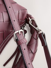 Burgundy Red Raffia Effect Hand Held Bag - Image 8 of 9
