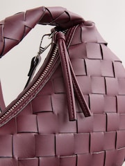 Burgundy Red Raffia Effect Hand Held Bag - Image 9 of 9