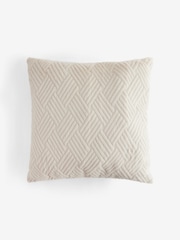Natural 59 x 59cm Basset Embossed Faux Fur Cushion - Image 1 of 3