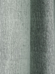 Grey Blue Heavyweight Chenille Eyelet Super Thermal Curtains - Image 6 of 8