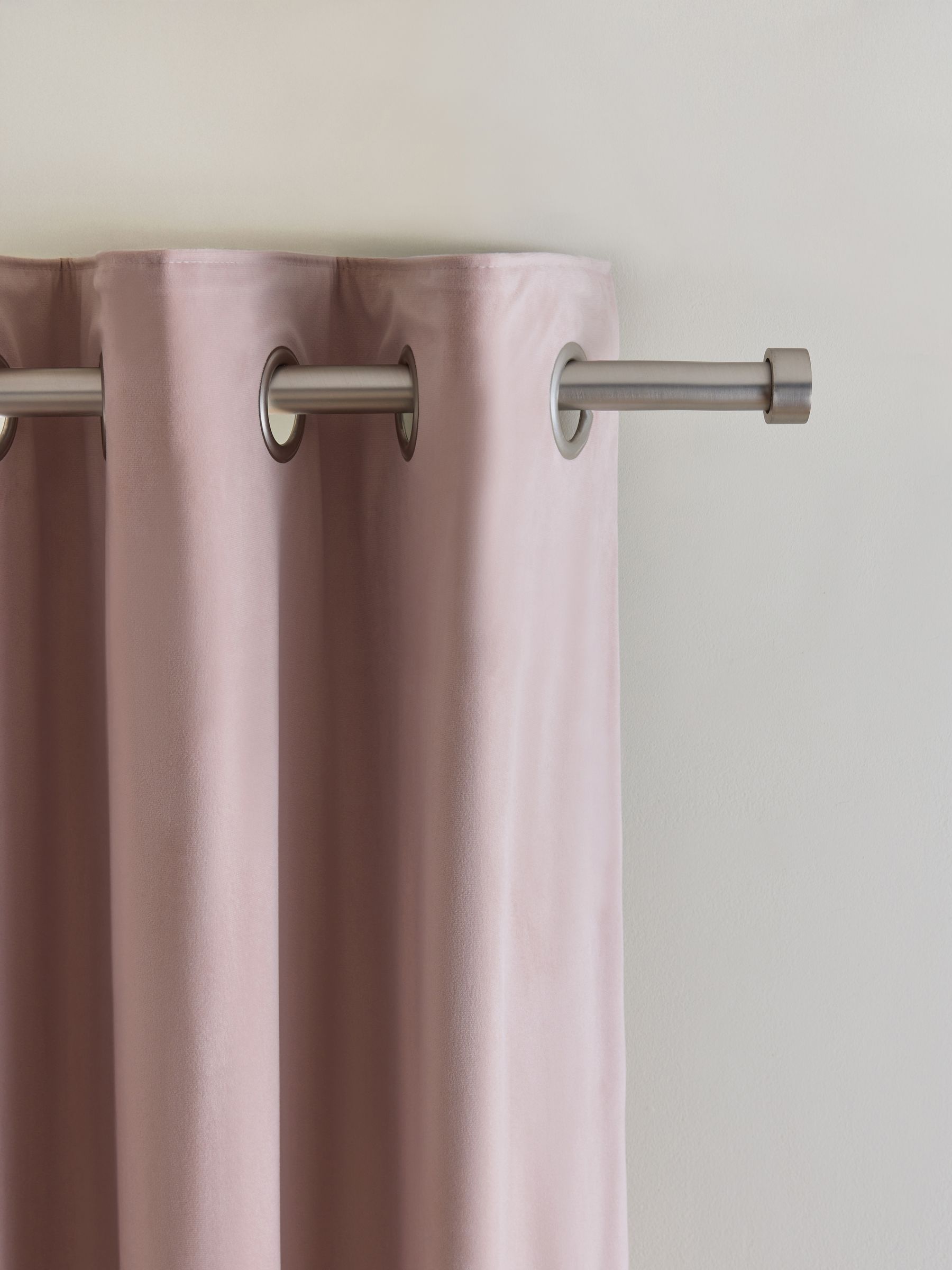 Buy Pink Light Rose Matte Velvet Blackout/Thermal Eyelet Curtains from ...