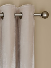 Champagne Gold Liquid Velvet Blackout/Thermal Eyelet Curtains - Image 6 of 7