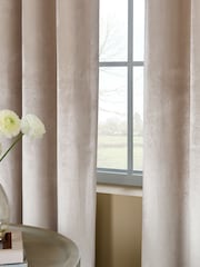 Champagne Gold Liquid Velvet Blackout/Thermal Eyelet Curtains - Image 7 of 7