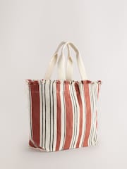 Neutral Stripe Canvas Shoulder Bag - Image 2 of 5