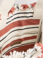 Neutral Stripe Canvas Shoulder Bag - Image 5 of 5
