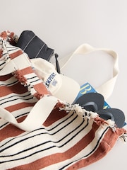 Neutral Stripe Canvas Shoulder Bag - Image 9 of 9