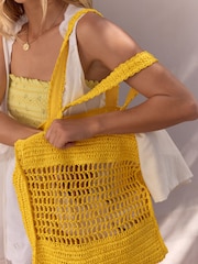 Yellow Straw Shoulder Bag - Image 2 of 9