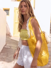 Yellow Straw Shoulder Bag - Image 3 of 9
