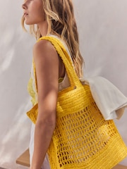 Yellow Straw Shoulder Bag - Image 4 of 9