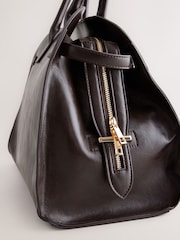 Chocolate marrom - Bolsa Tote Estruturada - Imagem 10 de 10