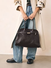 Chocolate marrom - Bolsa Tote Estruturada - Imagem 3 de 10