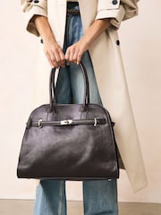 Chocolate marrom - Bolsa Tote Estruturada - Imagem 4 de 10