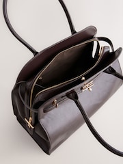 Chocolate marrom - Bolsa Tote Estruturada - Imagem 8 de 10