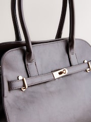 Chocolate marrom - Bolsa Tote Estruturada - Imagem 9 de 10