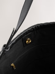 Black Leather Weave Shoulder Bag - Image 3 of 5
