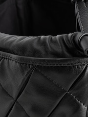 Black Leather Weave Shoulder Bag - Image 5 of 5