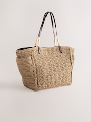 Natural Structured Straw Shoulder Bag - Image 1 of 1
