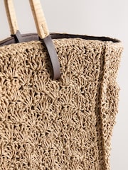 Natural - Bolsa de ombro de palha estruturada - Imagem 8 de 9