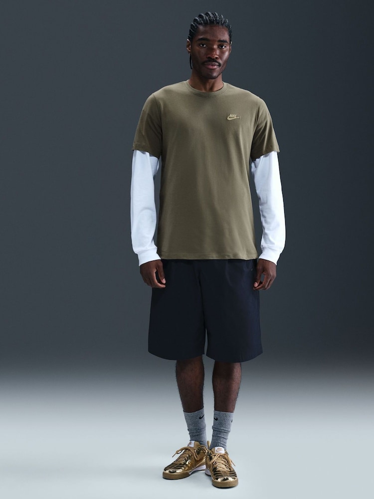 Nike Brown Club T-Shirt - Image 1 of 5 Nike Brown Club T-Shirt - Image 1 of 5