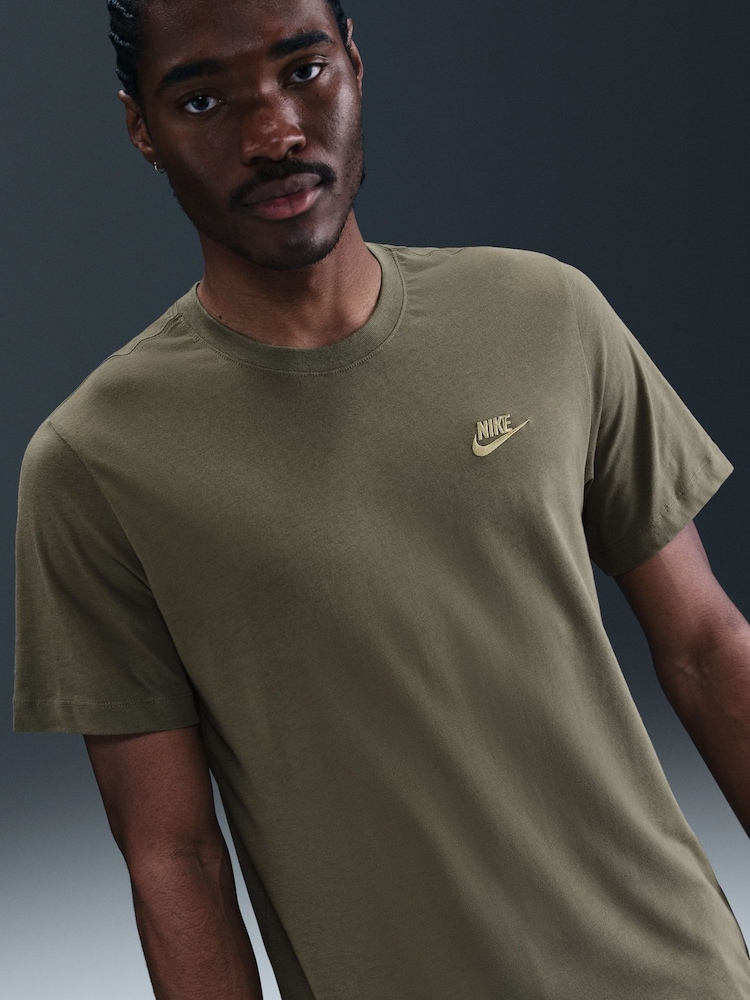 Nike Brown Club T-Shirt - Image 1 of 8 Nike Brown Club T-Shirt - Image 1 of 8