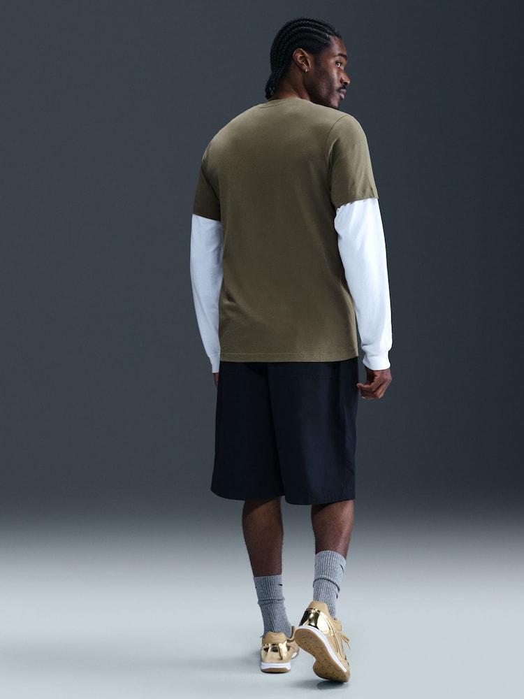 Nike Brown Club T-Shirt - Image 2 of 8 Nike Brown Club T-Shirt - Image 2 of 8