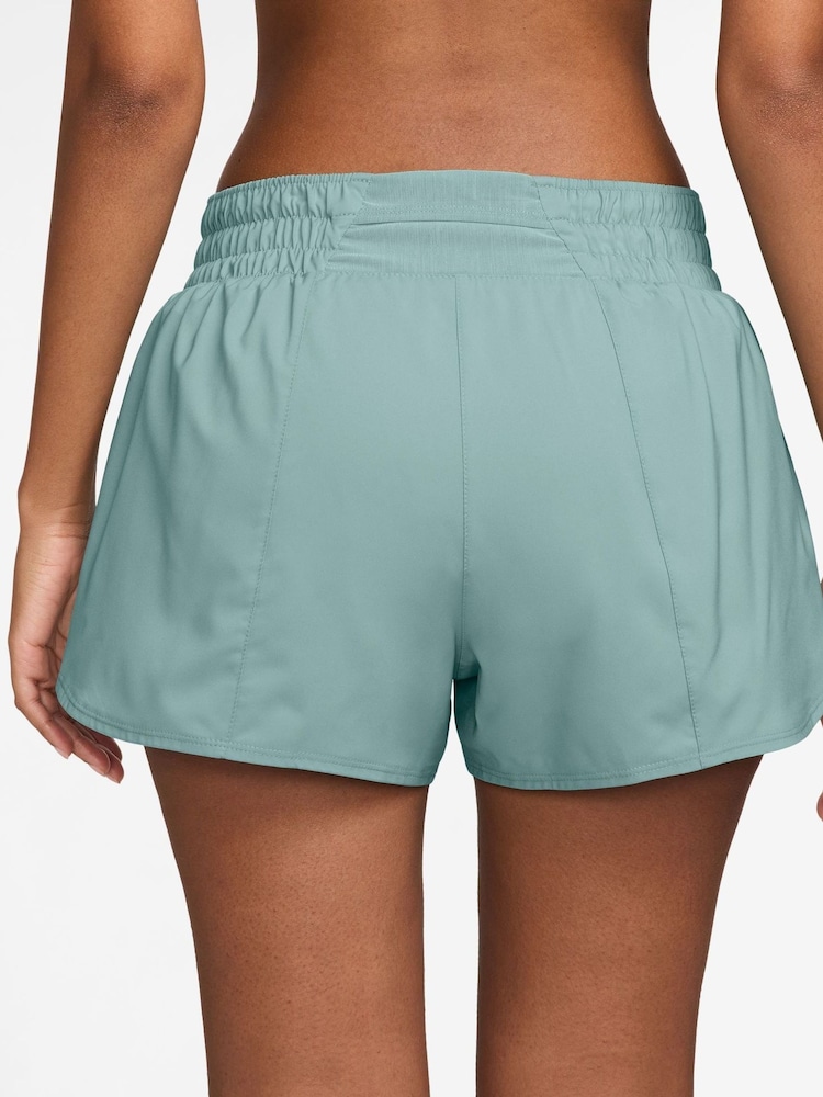 Nike Cannon Green One Dri-FIT Mid Rise 3 Inch Brief Lined Shorts - Image 2 of 4