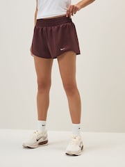 Nike Burgundy Crush One Dri-FIT Mid Rise 3 Inch Brief Lined Shorts - Image 1 of 5