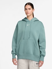 Nike Cannon Blue Oversized Sportswear Phoenix Fleece Pullover Hoodie - Image 1 of 3