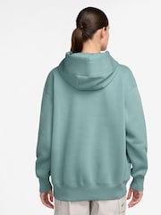 Nike Cannon Blue Oversized Sportswear Phoenix Fleece Pullover Hoodie - Image 2 of 3