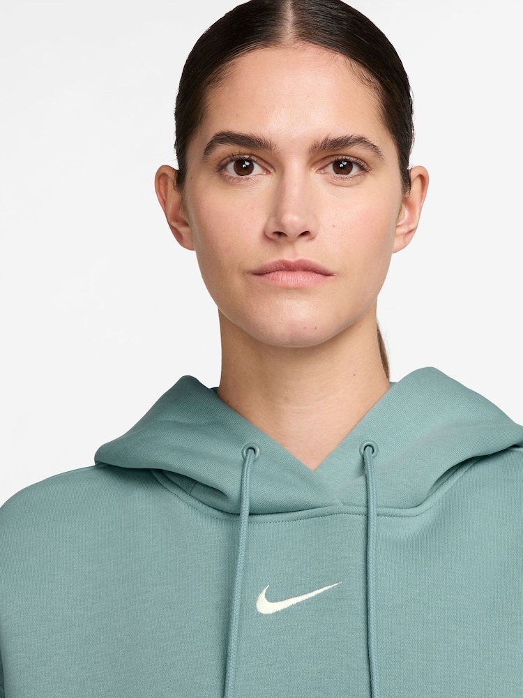 Nike Cannon Blue Oversized Sportswear Phoenix Fleece Pullover Hoodie - Image 3 of 3