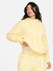 Nike Butter Yellow Oversized Sportswear Phoenix Fleece Mini Swoosh Pullover Hoodie - Image 1 of 9