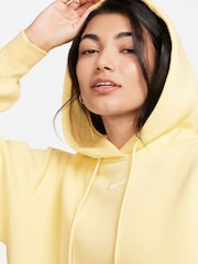 Nike Butter Yellow Oversized Sportswear Phoenix Fleece Mini Swoosh Pullover Hoodie - Image 2 of 9