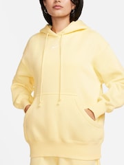 Nike Butter Yellow Oversized Sportswear Phoenix Fleece Mini Swoosh Pullover Hoodie - Image 3 of 9