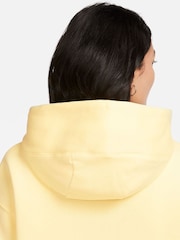 Nike Butter Yellow Oversized Sportswear Phoenix Fleece Mini Swoosh Pullover Hoodie - Image 6 of 9