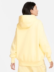 Nike Butter Yellow Oversized Sportswear Phoenix Fleece Mini Swoosh Pullover Hoodie - Image 7 of 9