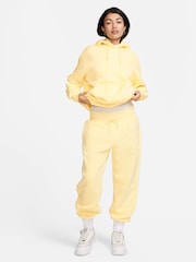Nike Butter Yellow Oversized Sportswear Phoenix Fleece Mini Swoosh Pullover Hoodie - Image 9 of 9