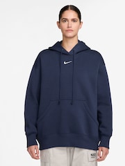 Nike Blue Oversized Sportswear Phoenix Fleece Pullover Hoodie - Image 1 of 3