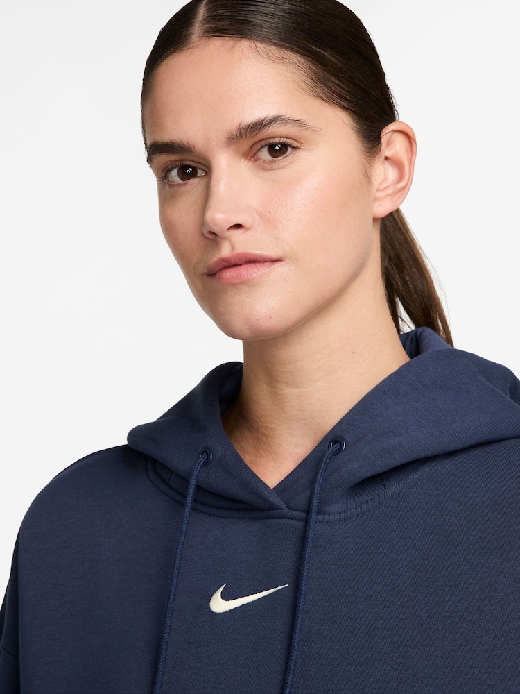 Nike Blue Oversized Mini Sportswear Phoenix Fleece Swoosh Pullover Hoodie - Image 10 of 10 Nike Blue Oversized Mini Sportswear Phoenix Fleece Swoosh Pullover Hoodie - Image 10 of 10