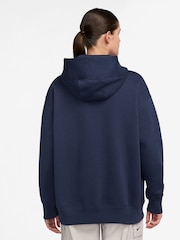 Nike Blue Oversized Sportswear Phoenix Fleece Pullover Hoodie - Image 2 of 3
