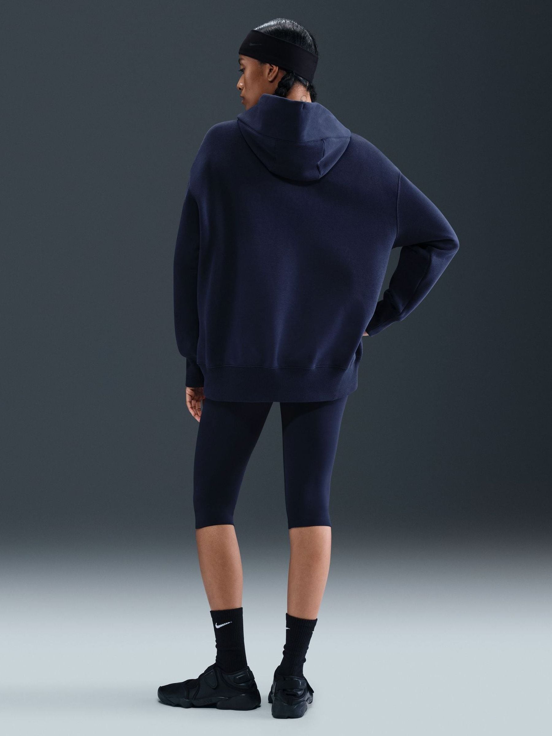 Buy Nike Navy Blue Overhead Phoenix Oversized Fleece Hoodie from