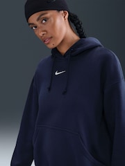 Nike Blue Oversized Sportswear Phoenix Fleece Pullover Hoodie - Image 4 of 5