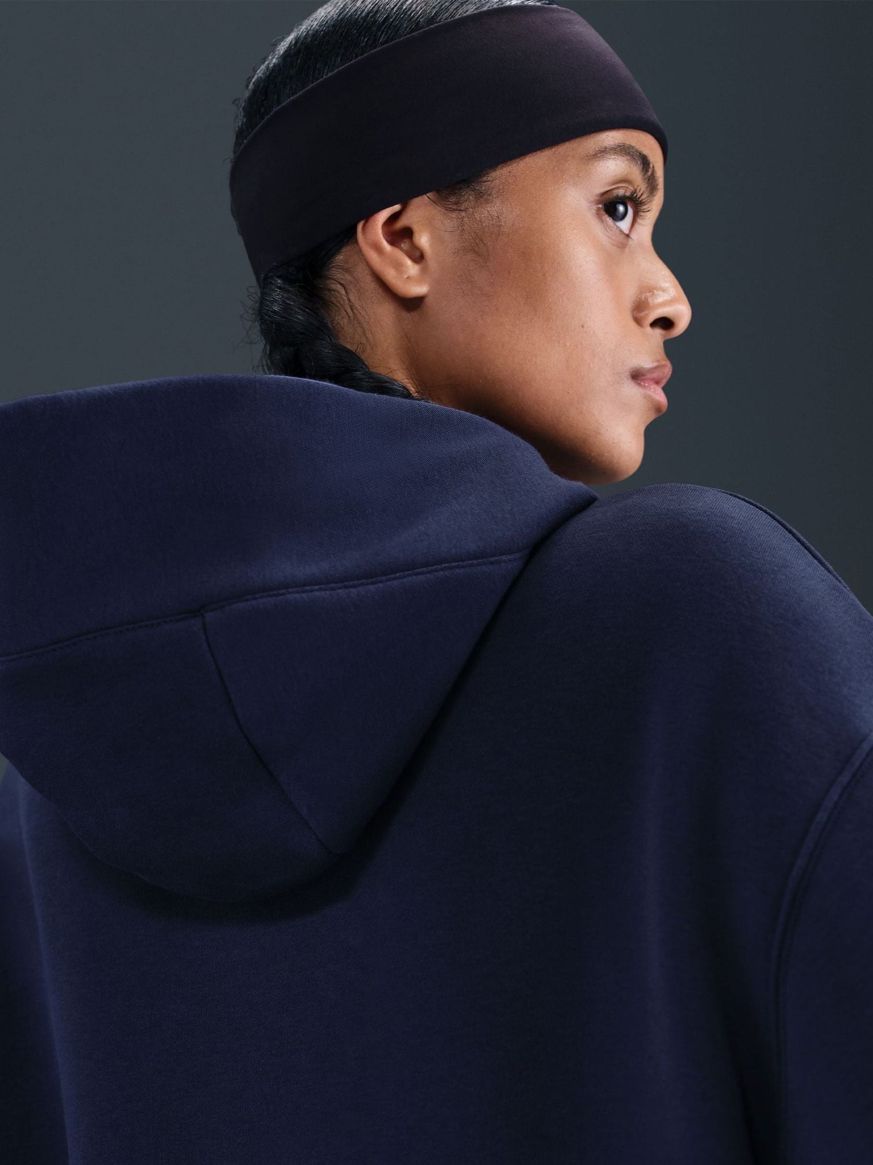 Buy Nike Navy Blue Overhead Phoenix Oversized Fleece Hoodie from