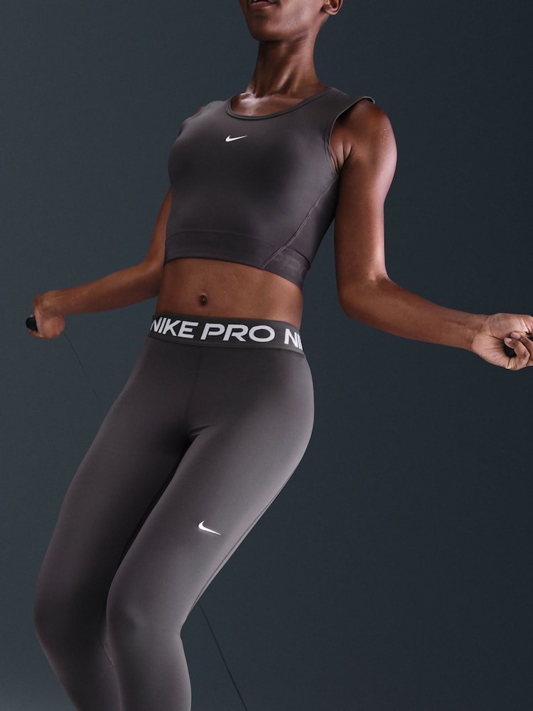 Nike Thunder Grey Pro Mid Rise Mesh Panelled Leggings - Image 5 of 5